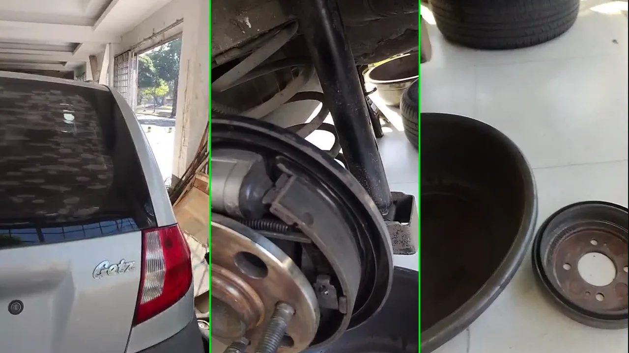 Rectificación de campanas y revisión de frenos traseros en Hyundai Getz