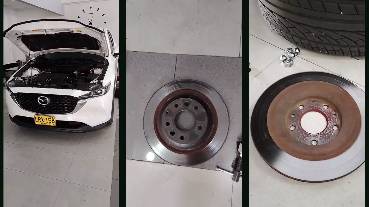 Cambio de pastillas y rectificado de discos traseros en Mazda CX-5